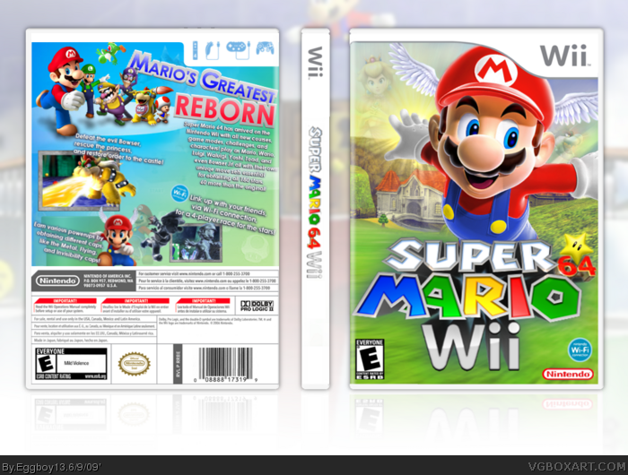 Super Mario 64 box art cover