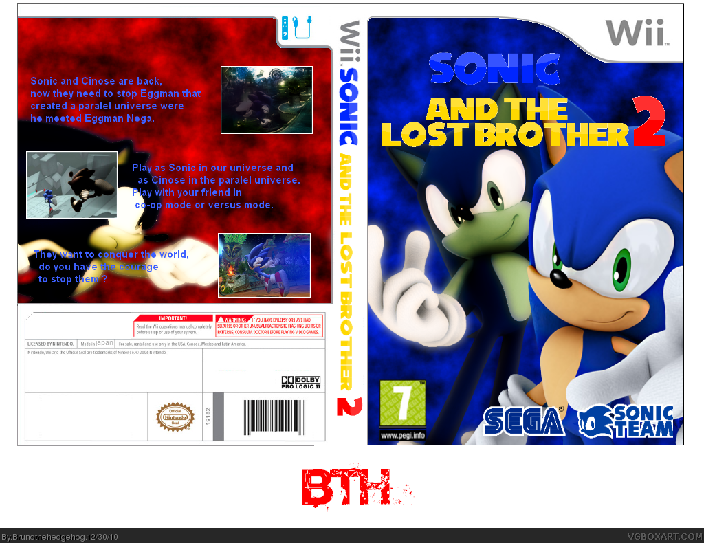 Sonic and the lost brother 2 box cover