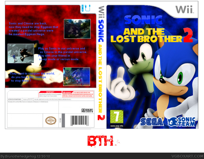 Sonic and the lost brother 2 box art cover